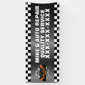 ロゴを使用して自動修復ショップをパーソナライズするデザイン 横断幕 (縦)