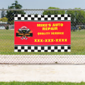 ロゴを使用して自動修復ショップをパーソナライズするデザイン 横断幕 (インサイチュ)