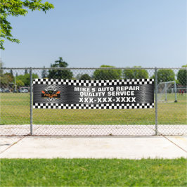 ロゴを使用して自動修復ショップをパーソナライズするデザイン 横断幕