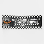 ロゴを使用して自動修復ショップをパーソナライズするデザイン 横断幕 (横)