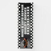 ロゴを使用して自動修復ショップをパーソナライズするデザイン 横断幕 (縦)