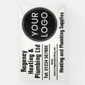 ロゴを含める暖房と配管のバナー 横断幕 (縦)