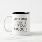 ロゴを大きくする ツートーンマグカップ (左)