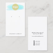 ロゴを挿入する青い水色のイヤリングディスプレイ 名刺 (正面/裏面)