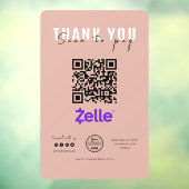 ロゴを支払うためにスキャンありがとうQRコードZelleピンク ウィンドウサイン (シート3)