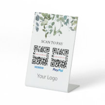 ロゴを支払う緑のQRコードスキャン