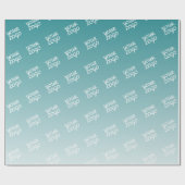 ロゴを斜めに並べて編集可能な色グラデーション ラッピングペーパー (フラット)