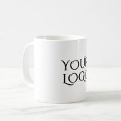 ロゴを白で追加する コーヒーマグカップ (正面左)