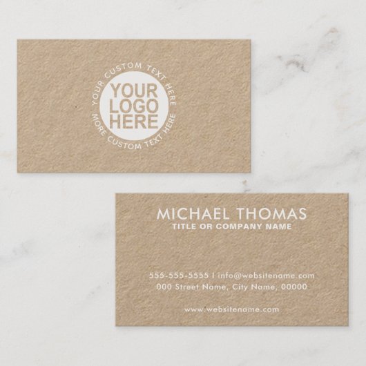 ロゴを白モダンとKraftに追加 名刺 (正面/裏面)