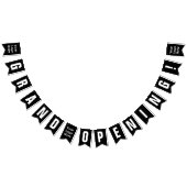 ロゴを白黒で開くグランドオープン バンティングフラッグ (全)