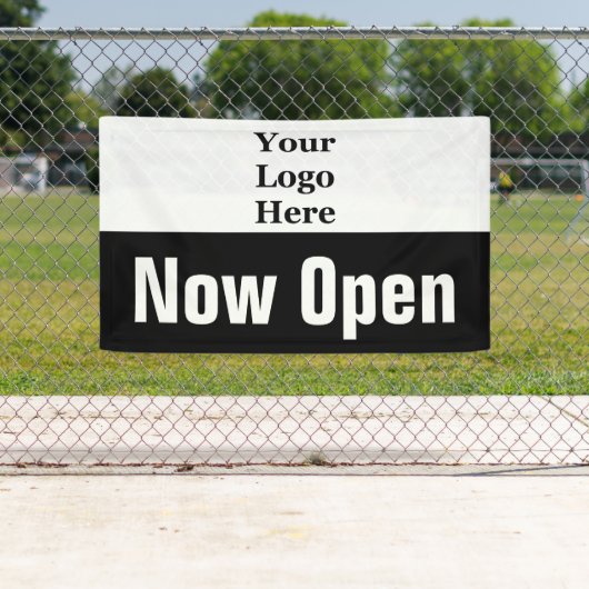 ロゴを白黒で開く 横断幕 (インサイチュ)