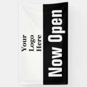 ロゴを白黒で開く 横断幕 (縦)