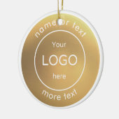 ロゴを緑のビジネスクリスマスオーナメントに追加 セラミックオーナメント (左)