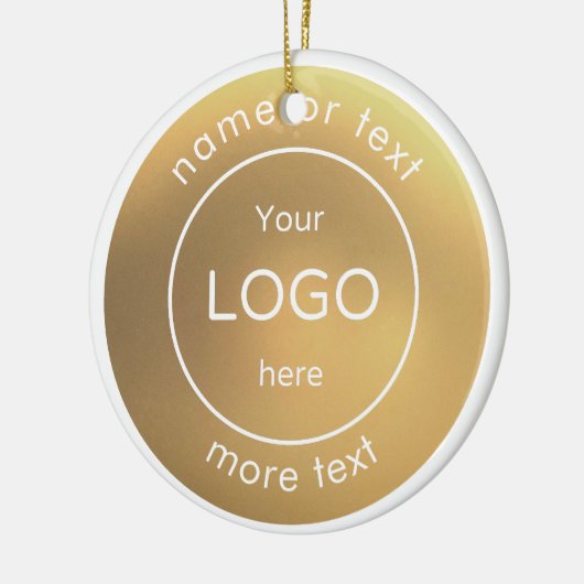 ロゴを緑のビジネスクリスマスオーナメントに追加 セラミックオーナメント (左)