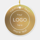 ロゴを緑のビジネスクリスマスオーナメントに追加 セラミックオーナメント (裏面)