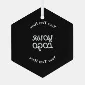 ロゴを編集可能な黒に追加 ガラスオーナメント (裏面)