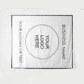 ロゴを縦方向の特大の背景にアップロード タペストリー (正面(横))