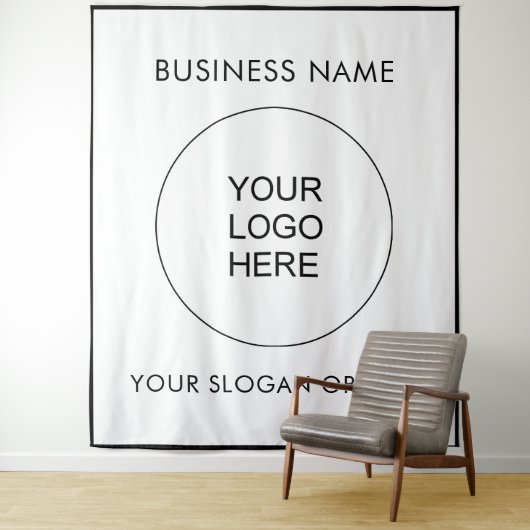 ロゴを縦方向の特大の背景にアップロード タペストリー (インサイチュ)