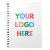 ロゴを自分のロゴに置き換える モダン | パーソナライズされた ノートブック (正面)