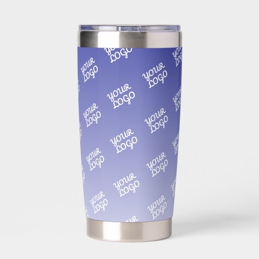ロゴを自動的に並べて表示する編集可能な色グラデーション 保温保冷タンブラー (背面)