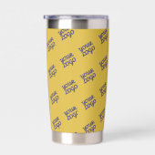 ロゴを自動的に並べて表示する金ゴールド/編集可能カラー 保温保冷タンブラー (右面)