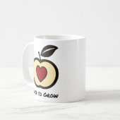 ロゴを赤と黒のリンゴ+ハートマグカップ コーヒーマグカップ (正面左)