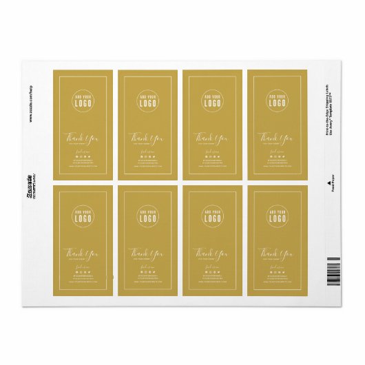 ロゴを追加ありがとうカスタムカラーパッケージシール ラベル (フルシート)