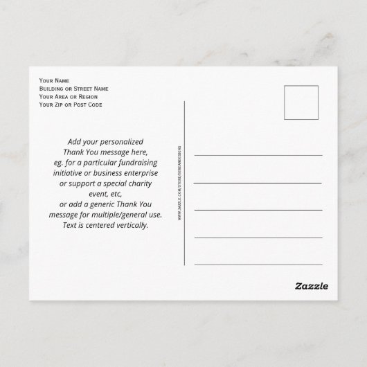 ロゴを追加いただきありがとうございます ポストカード (裏面)