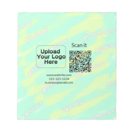 ロゴを追加したシンプルな最小QRコード スキャン コード名は私たち ノートパッド