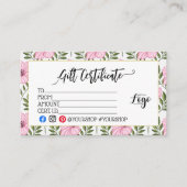 ロゴを追加しておしゃれな ギフト証明書 マーケティング 名刺 (正面)