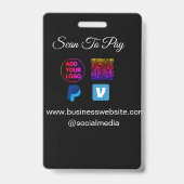 ロゴを追加してQRコードで支払う PayPal Venmo 詳細 バッジ (裏面)