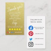 ロゴを追加し感謝しています。カード金ゴールド 名刺 (正面/裏面)