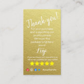 ロゴを追加し感謝しています。カード金ゴールド 名刺 (正面)