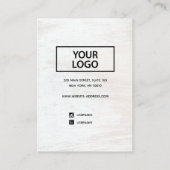 ロゴを追加するためのギフト白い木製イヤリングディスプレイ 名刺 (裏面)