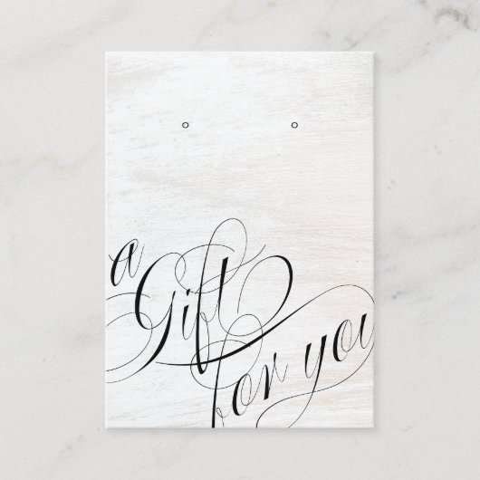 ロゴを追加するためのギフト白い木製イヤリングディスプレイ 名刺 (正面)