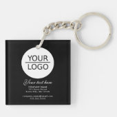 ロゴを追加するには、文字カスタムプロモーション(黒) キーホルダー (裏面)