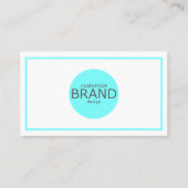 ロゴを追加するアクアブルーとホワイトモダンシンプル 名刺 (正面)