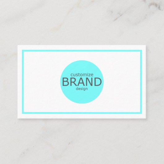 ロゴを追加するアクアブルーとホワイトモダンシンプル 名刺 (正面)