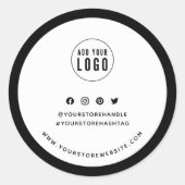 ロゴを追加するカスタムソーシャルメディ縁どアのブランディング ラウンドシール (正面)