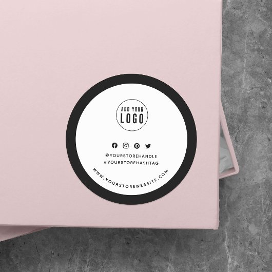 ロゴを追加するカスタムソーシャルメディ縁どアのブランディング ラウンドシール
