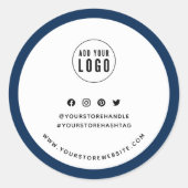 ロゴを追加するカスタムソーシャルメディ縁どアのブランディング ラウンドシール (正面)