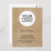 ロゴを追加するカスタム文字プロモーション素朴 ポストカード (正面/裏面)