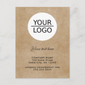 ロゴを追加するカスタム文字プロモーション素朴 ポストカード (正面)