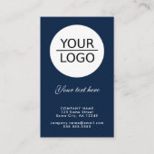 ロゴを追加するカスタム文字プロモーション青 名刺 (正面)