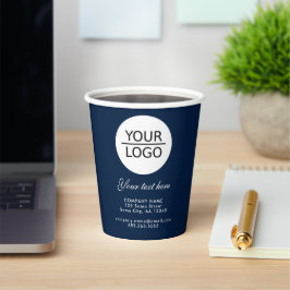 ロゴを追加するカスタム文字プロモーション青 紙コップ