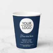 ロゴを追加するカスタム文字プロモーション青 紙コップ (裏面)