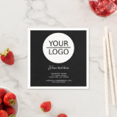 ロゴを追加するカスタム文字プロモーション黒 スタンダードカクテルナプキン (インサイチュ)