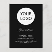 ロゴを追加するカスタム文字プロモーション黒 ポストカード (正面)