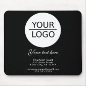 ロゴを追加するカスタム文字プロモーション黒 マウスパッド (正面)