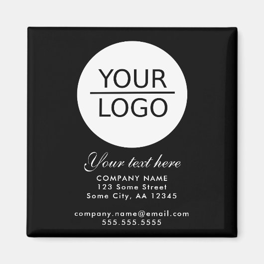 ロゴを追加するカスタム文字プロモーション黒 マグネット (正面)